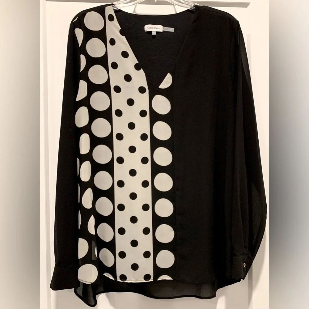 CALVIN KLEIN Black and White Tunic - Picture 1 of 7